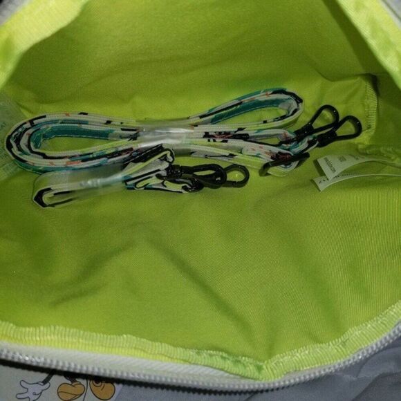 JuJuBe Disney Be Set Mickey Mouse Pop Art 3 Zip Bag Pouch 2 Straps Green Black - Picture 5 of 7